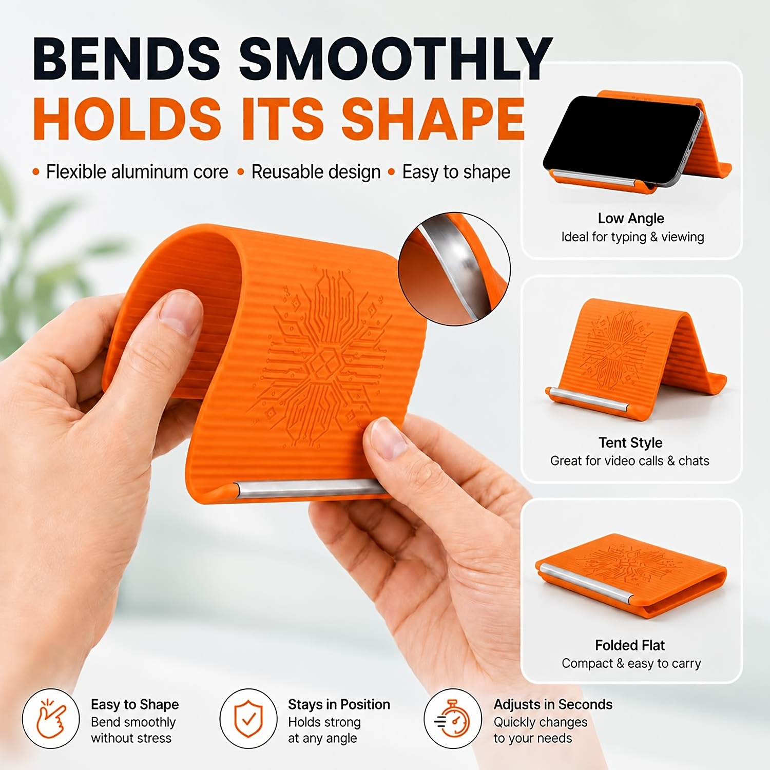 Flexible Foldable Silicone Pho - Tablet Stand Adjustable review and price