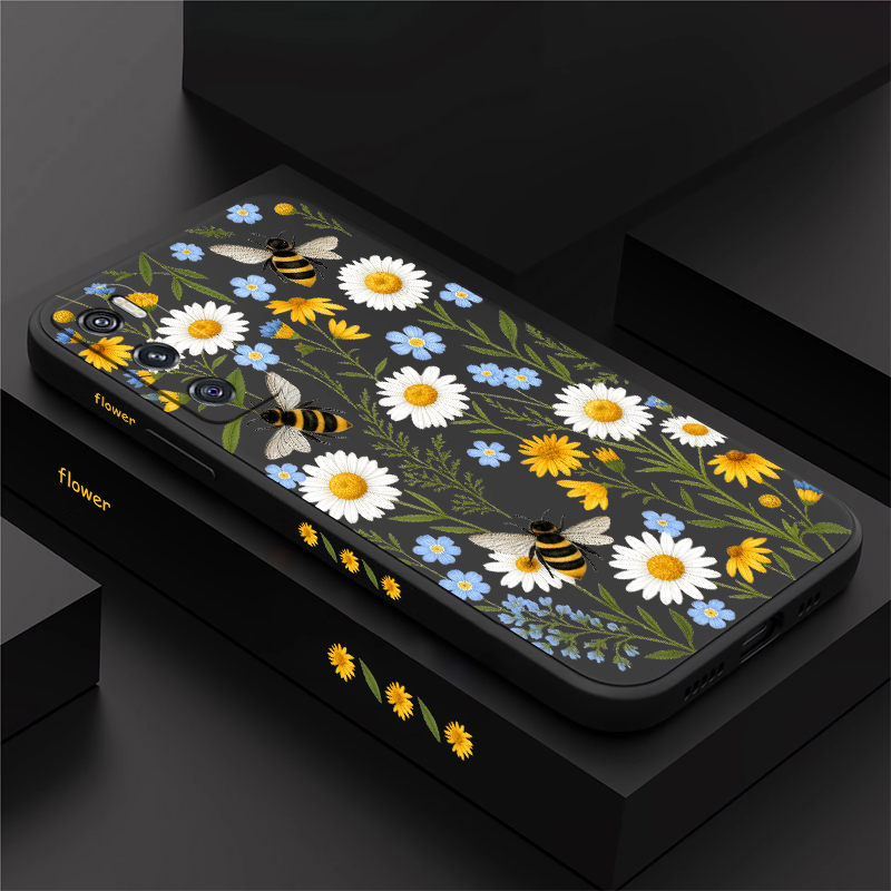 Cute Bee Floral Pattern Case F - Vivo V40 review and price