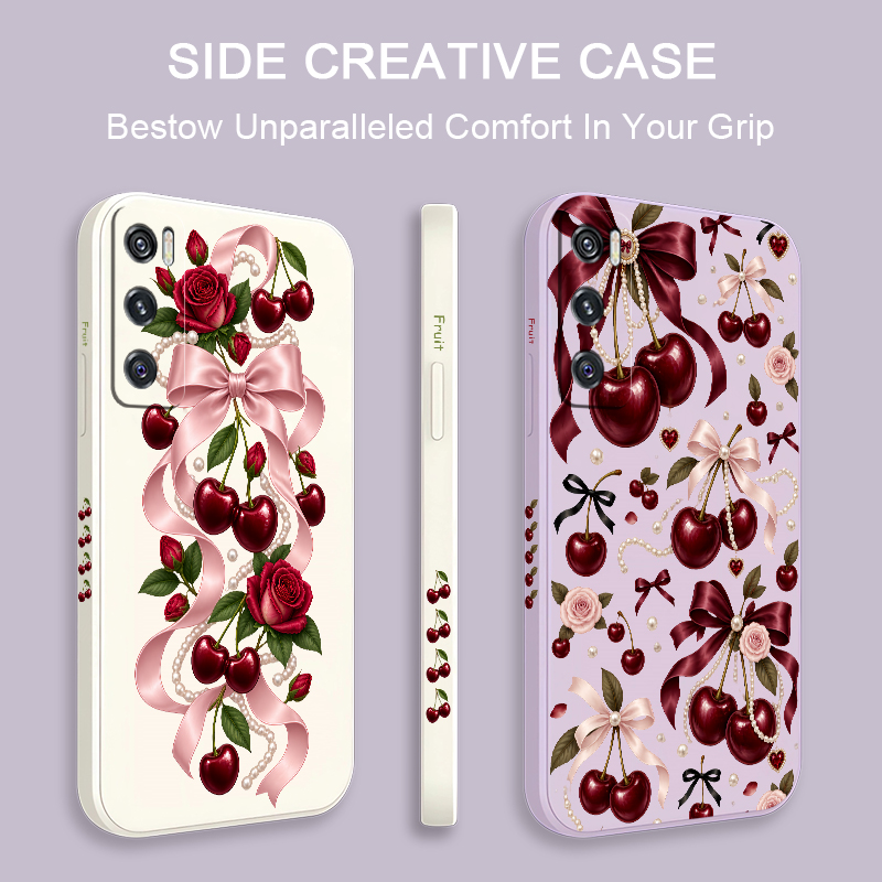 Pink Bow Tie Red Cherry Case F - Vivo V40 review and price